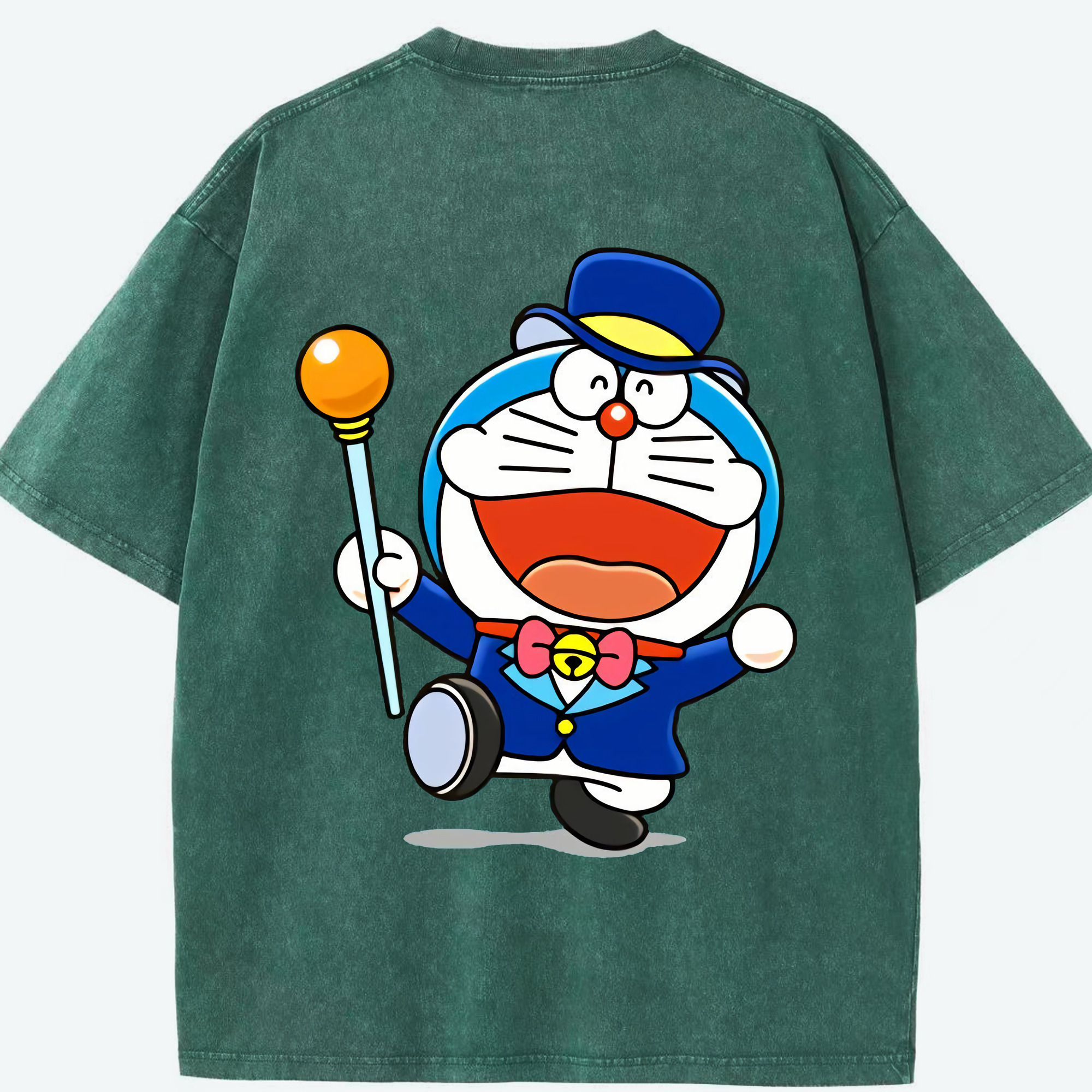 （画像用） ドラえもん Doraemon 綿100% ヴィンテージ風 半袖Tシャツ（背面プリント）